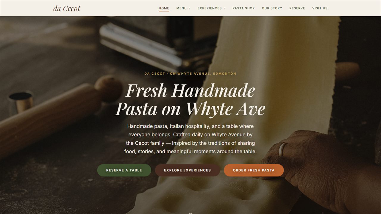 da Cecot Food website